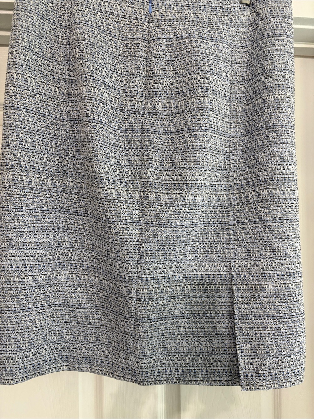 Kasper Blue and White Tweed Pencil Skirt - Picture 2 of 7